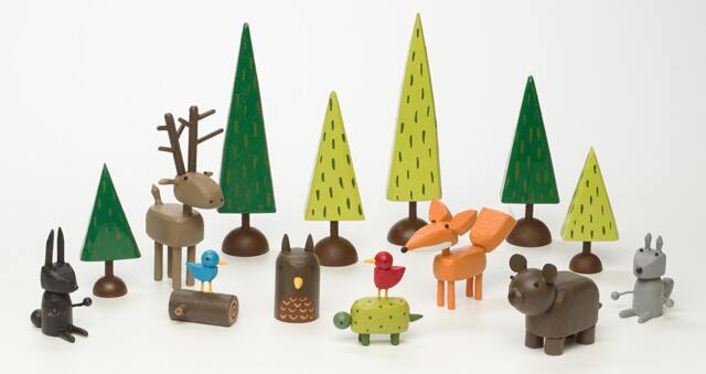 Forest Set - Christmas Putz Tiny Build A Woodland Scene - image 1