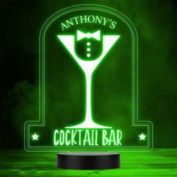 Tuxedo Martini Glass Cocktail Home Bar Man Cave Stars Colour Change Night Light