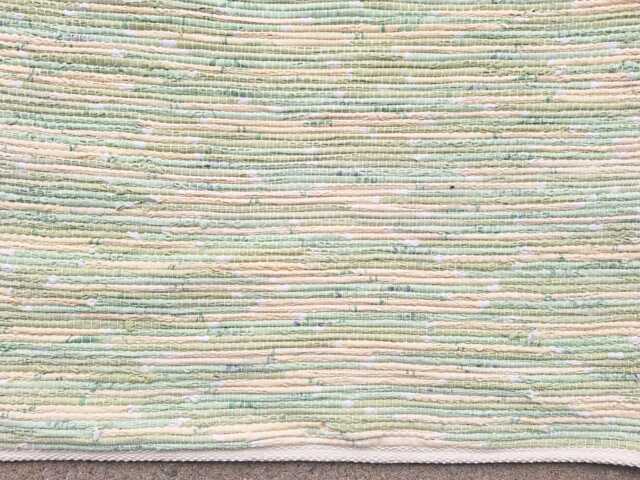 Woven Rug 21 X 29 Primitive Farmhouse Decor Yellow Green - image 1