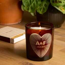 Valentine's Gift Hamper With Personalised Initials Heart Candle For Wife Girlfriend - thumbnail 2