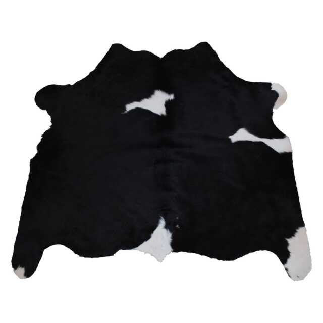 Black & White Cowhide Rug - Natural Hair-On Leather - 49 X 50 Inches - image 1