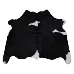 Black & White Cowhide Rug - Natural Hair-On Leather - 49 X 50 Inches - thumbnail 1
