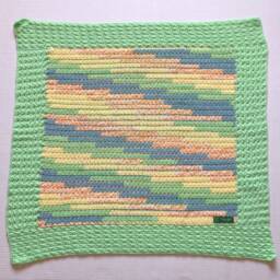 Multi-Coloured Yellow, Green, Orange, Blue & White Baby Blanket - thumbnail 2