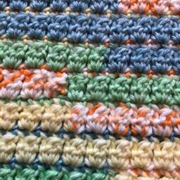Multi-Coloured Yellow, Green, Orange, Blue & White Baby Blanket - thumbnail 4