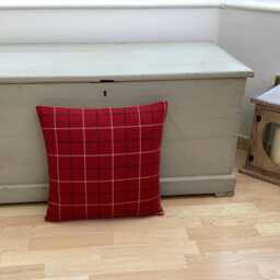 Bamburg Tartan Tweed Pillow Cover Set Red Black Plaid, Country Home Decor - thumbnail 2