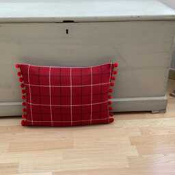 Bamburg Tartan Tweed Pillow Cover Set Red Black Plaid, Country Home Decor - thumbnail 3