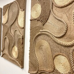 Handmade Jute & Sisal Fiber Art Wall Hanging Modern Home Decor - thumbnail 4