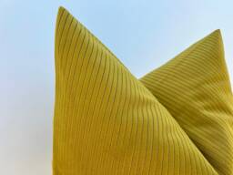 Mustard Yellow Striped Velvet Pillow Cover Luxury Couch Decor - All Duties Paid Usa