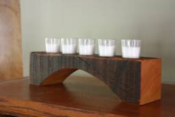 Personalized Rustic Wood Candle Holder - 5 Votives Included - thumbnail 1