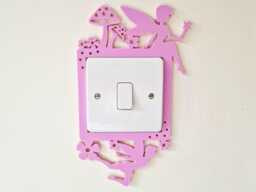 Fairy Light Switch Surround, Toadstools Flowers Star Play Room Decor, Theme Bedroom Decoration, Magical Baby Wall Art - thumbnail 1