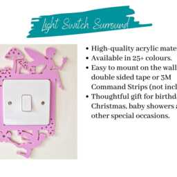 Fairy Light Switch Surround, Toadstools Flowers Star Play Room Decor, Theme Bedroom Decoration, Magical Baby Wall Art - thumbnail 3