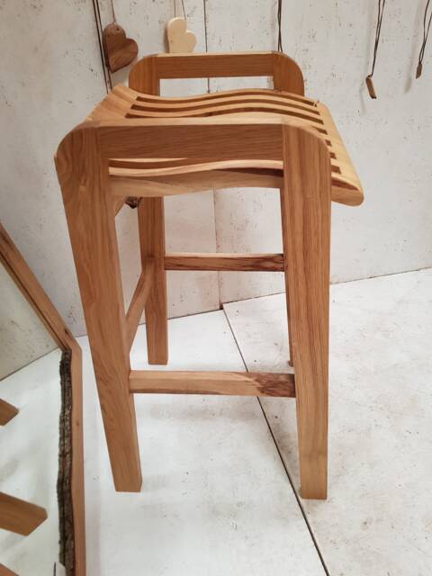 Bar Stool, Handmade, Scottish Oak, Custom Heights & Seat Width Available - image 1