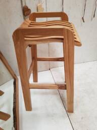 Bar Stool, Handmade, Scottish Oak, Custom Heights & Seat Width Available - thumbnail 1