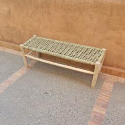 Moroccan Bench With Palm Leaf Cord - thumbnail 4