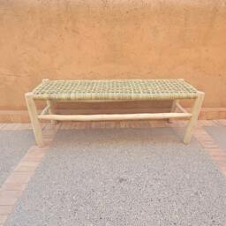 Moroccan Bench With Palm Leaf Cord - thumbnail 2