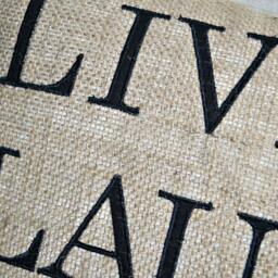 Live Laugh Love Pillow, 16x26 Burlap Pillow, Worded Pillow, Rustic Home Decor, Expression Pillow, Inspirational Pillow - thumbnail 2