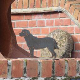 Rusty Metal Labrador Garden Ornament, Dog Memorial Gift - thumbnail 1