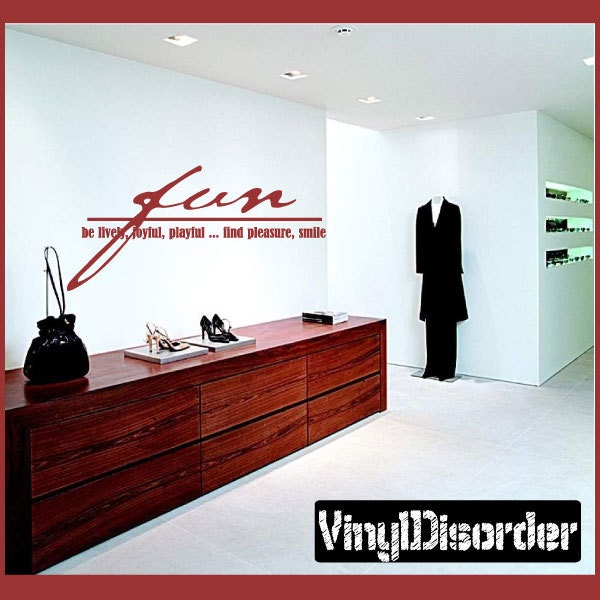 Fun, Be Lively, Joyful, Playful...find Pleasure, Smile - Vinyl Wall Decal Quotes Sticker Hj027Funviet - image 1