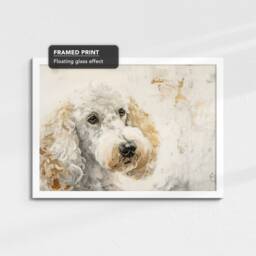 Poodle Cream Style Abstract Dog Oil Painting Framed Poster Print Or Canvas Wall Decor Art Bedroom Home Interior Gift For Pet Lover - thumbnail 3
