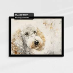 Poodle Cream Style Abstract Dog Oil Painting Framed Poster Print Or Canvas Wall Decor Art Bedroom Home Interior Gift For Pet Lover - thumbnail 2