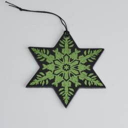Festive Decorations - Snowflake Leather Tree Ornament Novelty Leatherhandmade Trinket Bauble Weird & Wacky - thumbnail 2