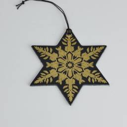 Festive Decorations - Snowflake Leather Tree Ornament Novelty Leatherhandmade Trinket Bauble Weird & Wacky - thumbnail 1