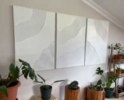 Elegant Textured Wall Art With Flowing Curves Boho Minimalist Design To Enhance Your Living Room Or Bedroom Decor Unique Artistic Charm - thumbnail 1