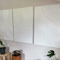 Elegant Textured Wall Art With Flowing Curves Boho Minimalist Design To Enhance Your Living Room Or Bedroom Decor Unique Artistic Charm - thumbnail 2