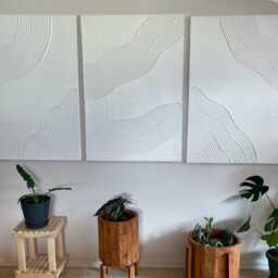 Elegant Textured Wall Art With Flowing Curves Boho Minimalist Design To Enhance Your Living Room Or Bedroom Decor Unique Artistic Charm - thumbnail 3