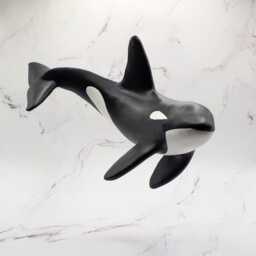 Large Killer Orca Whale Diving Hanging Sculpture Mobile For Ceiling Or Window - thumbnail 1