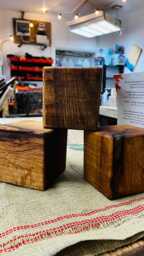 Set Of 2 X 10cm Solid Wood Oak Bookends - Handmade Reclaimed Wood, By Oceanic Woodstore Wooden Book Ends For Your Home Office Or Work - thumbnail 1