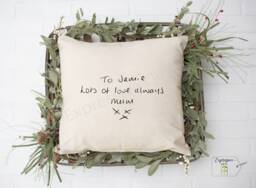 Actual Handwriting Cushion, Personalised Christmas Pillow, Custom Gift, Christmas Cushion