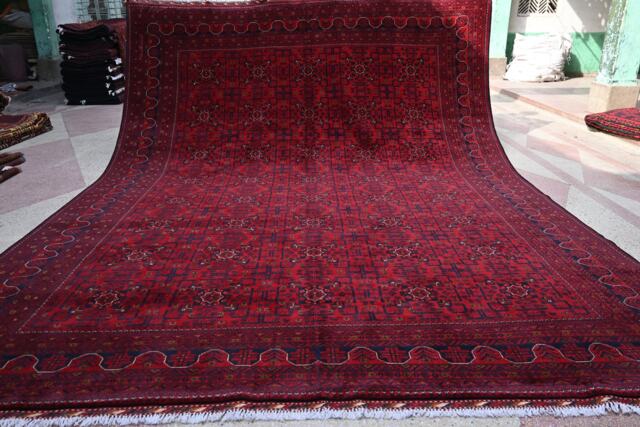 10X13, Large Oriental Rug, 13.0 X 9.9 Ft, Beautiful Handmade Afghan Turkoman Rug, Carpet, Living Room 100% Wool Area Rug - image 1
