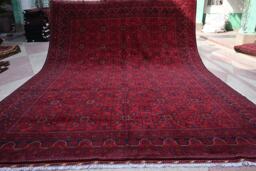 10X13, Large Oriental Rug, 13.0 X 9.9 Ft, Beautiful Handmade Afghan Turkoman Rug, Carpet, Living Room 100% Wool Area Rug - thumbnail 1