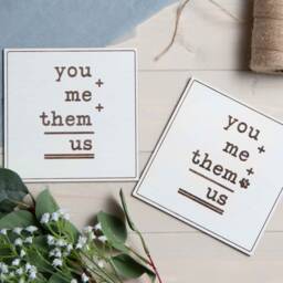 You Me Them Us Wooden Sign, Family Plaque, 6 Colour Choices, Rustic Home Decor - thumbnail 2
