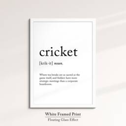 Cricket Definition Dictionary Funny Sports Quote Minimalist Framed Print & Canvas Wall Art Poster Home Decor Interior Gift - thumbnail 3