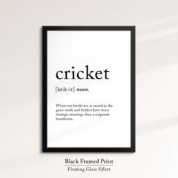 Cricket Definition Dictionary Funny Sports Quote Minimalist Framed Print & Canvas Wall Art Poster Home Decor Interior Gift - thumbnail 2