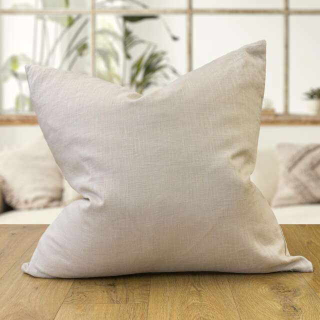 100% Linen Extra-Large Cushion Cover. Plain Natural Beige Cover - Perfect For Modern & Minimalistic Styles. 23X23