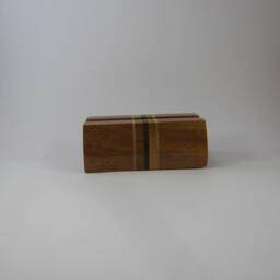 Mahogany Wood Business Card Holder Reclaimed Hardwood Office Desk Display - thumbnail 3