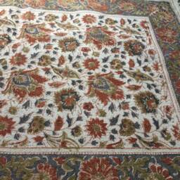 Handmade Cotton Rug Block Print Floral Design - 2 X 3 Ft - thumbnail 4