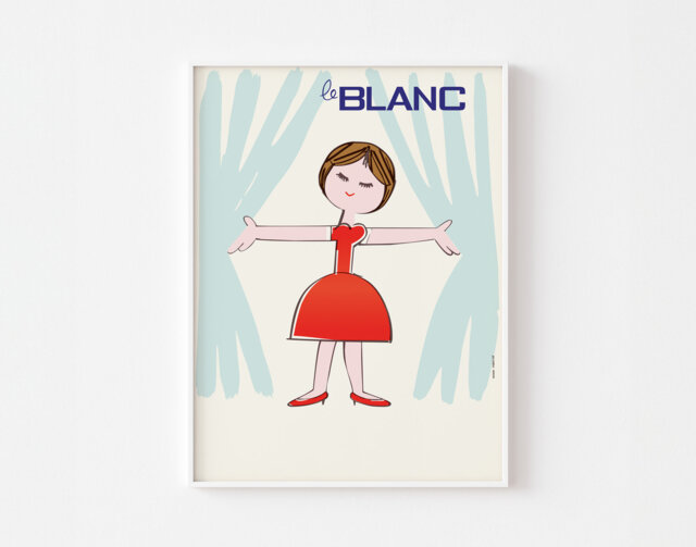 1950's Le Blanc French Poster Print Affiche Plakat Illustration Kawaii Scandinavian Children ???????????? Yoshitomo Nara France + Free Shipping - image 1