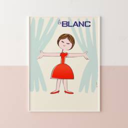 1950's Le Blanc French Poster Print Affiche Plakat Illustration Kawaii Scandinavian Children ???????????? Yoshitomo Nara France + Free Shipping - thumbnail 2