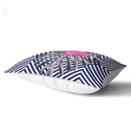 Pink Flamingo Rectangle Cushion Cover - Black Stripes, Oeko-Tex?? - thumbnail 2