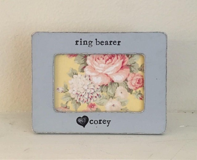 Ring Bearer Picture Frame, Personalized Ring Gift, Custom Bearer, Wedding - Flowers in December - image 1