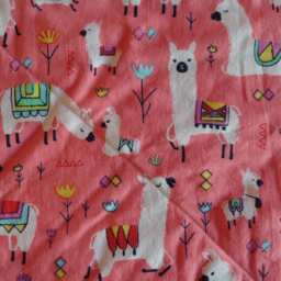 Gender Neutral Llama Baby Quilt, Reversible, Nursery Bedding - thumbnail 2