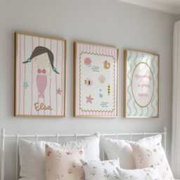 Ocean Mermaid & Shells Themed Prints For Girls Nursery, Bedroom Or Playroom - thumbnail 1