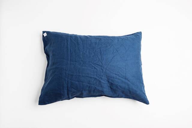Linen Pillowcases Set Of 2, Navy Blue Pillow Covers, Washed European Flax Bedding, For Hot Sleepers, All Year-Round Minimalism - image 1