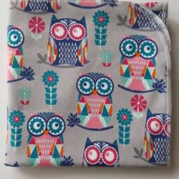 Owl Baby Blanket & Newborn Hat Set. Leggings. Take Home Shower Gift. Girl Photo Prop. Swaddle - thumbnail 3