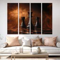 Abstract Chess Wall Art, Canvas Print, Master Gift, Decor, Canvas, Painting, Poster - thumbnail 4
