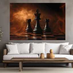 Abstract Chess Wall Art, Canvas Print, Master Gift, Decor, Canvas, Painting, Poster - thumbnail 3